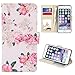 UrSpeedtekLive iPhone 6s Case, iPhone 6 Case, Premium PU Leather Funny Pattern Flip Wallet Case Cover w/Card Slots & Stand Compatible iPhone 6/6s 4.7 Inch, Flower 2