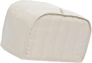 Toaster Cover, Polyester Toaster Appliance Cover for Four Slice Toaster and Dust & Fingerprint Protection / 11.5 X 8 X 8cm (Beige)