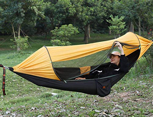 syntrific Hammock with Mosquito Net and Sun-Proof Sunshade-2020 Upgraded -2 Person Camping Ultralight Hammock Tent Bundle with Tree Straps,Carabiners- Portable Hammocks for Indoor,Outdoor,Backpacking