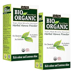 Indus Valley Bio Organic Combo Herbal Henna Powder for Hair, (100g*2= 200g) – Green