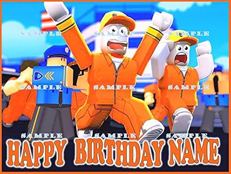 Roblox Jail Break Personalized Edible Birthday Cake Topper Premium Frosting Sheets - 