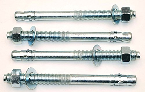 (4) Concrete Wedge Anchor Bolts 1 x 12 Includes Nuts & Washers Stud Anchor