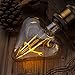 TRANSTEC - 1 PACK - LOVE Shape - Amber Glass Edison Filament Home Deco Retro LED Bulb Warm White 2Watt - Wide Dimmable - Star/Heart New Style for Christmas - 110~130V E26 Socket 2200K