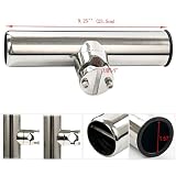 Amarine-made Stainless Clamp on Fishing Rod Holder for Rails 7/8" to 1" with Stop pin on Bottom
