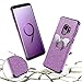 LONTECT Compatible Galaxy S9 Case Glitter Sparkle Bling Shock Absorbing Flex TPU Rubber Case Cover with Cute Ring Grip Holder Kickstand for Samsung Galaxy S9, Purple