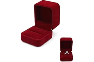 WisePoint Ring Box, Velvet Ring Jewelry Box Wedding Ring Holder, Small Engagement Ring Box for Proposal, Proposal, Wedding, C