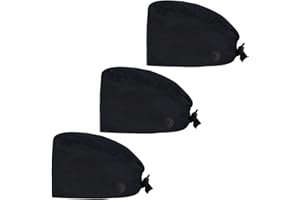 ATHPIK Solid Surgical Scrub Cap Medical Nurse Doctor Cap Surgeons Cap with Sweatband & Botton for Womens & Mens