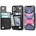 Arae Compatible for iPhone 11 Case with Card Holder - Wallet Case with PU Leather Card Pockets Back Flip Cover for iPhone 11 6.1 inch - Black