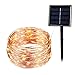 LuckLED Fairy Decorative Christmas Solar String Lights, 49ft 150 LED Copper Wire Starry String Lights Ambiance Lighting for Indoor and Outdoor, Home, Garden, Patio, Party Decorations (Warm White)