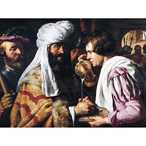 Lievens Pilate Washing Hands Biblical Painting Art Print Canvas Premium Wall Decor Poster Mural