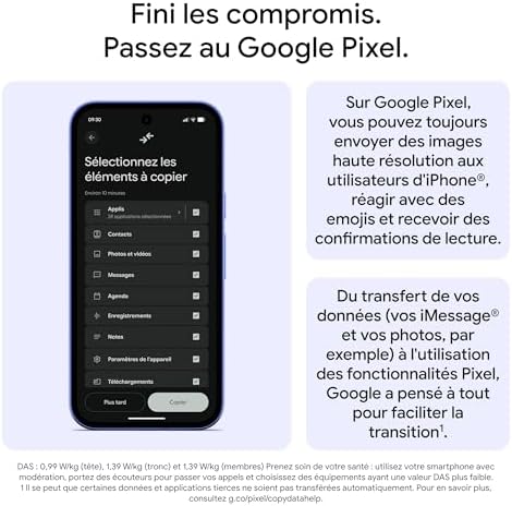 Pixel 10a – Sept Ans de mises à Jour et de Nouvelles fonctionnalités, Plus de 30 Heures d'autonomie, Coach Photo, Gemini Live, Sécurité Pixel – Brume, 128GB