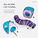 Cat Tunnels for Indoor Cats - 3-Piece Interactive Large Cat Tunnel with with Crinkle Cubes and Charming Design | Interactive Cat Tubes and Tunnels for Bunny, Small Dogs and Ferret | eenk