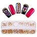 NICOLE DIARY 4 Boxes Nail Rhinestones kit Multi-Size Gems Metal Nail Rivets Studs Colorful Nail Art Decoration Set and 1 Pc Pick up Tweezer