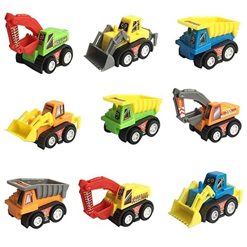 Fajiabao Construction Vehicles Pull Back Toy Cars Bulldoze Excavator Dump Truck Model Kit for Children Toddlers Kids Mini Engineering Toys Party Favors Decorations 9 Packs - Image 6