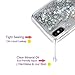 WORLDMOM for iPhone XR Case, Double Layer Design Bling Flowing Liquid Floating Sparkle Colorful Glitter Waterfall TPU Protective Phone Case, Silver
