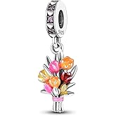 MULA 925 Sterling Silver Charms for Bracelets and Necklaces Family Letters Dangle Pendants Airplane Travel Beads Family Tree Jewelry Charms for Women