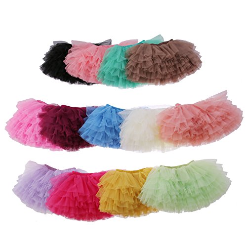 elamccor Baby Girls' Tutu Skirt Toddler 6 Layered Tulle Tutus Lotus Root Pink, 4-5T