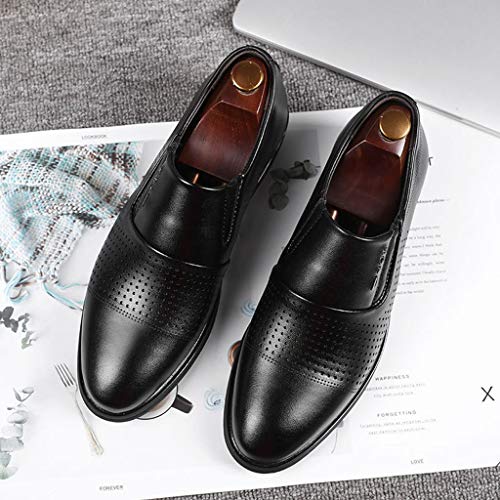 New in Respctfulâœ¿ Men Slip On Oxfords Leather Shoes Comfortable Moccasins Formal Walking Loafers Hollow Out Shoes Black