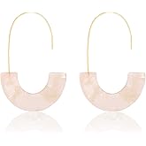 Acrylic Earrings Statement Tortoise Hoop Earrings Resin Wire Drop Dangle Earrings Fashion Jewelry For Women