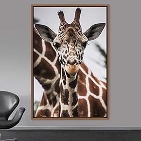 signwin Framed Canvas Wall Art Giraffe Animals Expressive...