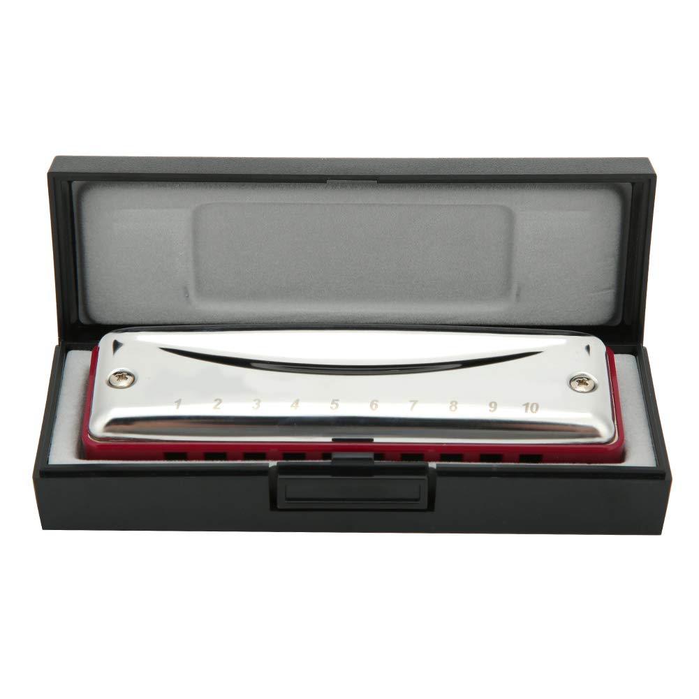 Blues Harmonica, Db Key 10-Hole Professional Mouth Organ, Harmonica Musical Instrument (red) Wind Instrument Wind Instruments Play Instrument Musical Instrument