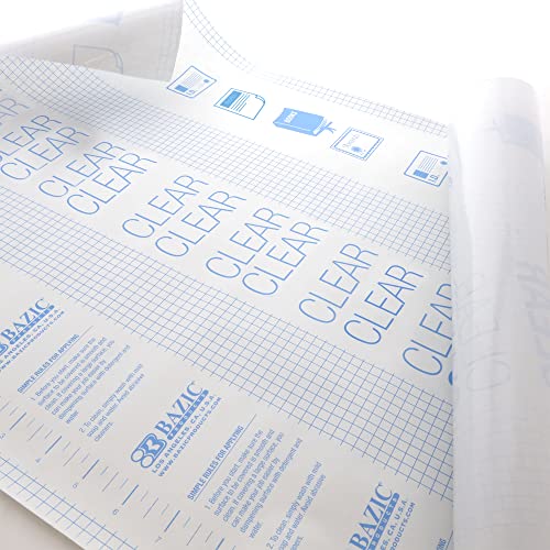 BAZIC Book Cover Clear Self Adhesive Bookcover 18" X 1.5 Yard (54