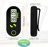 Flintronic Mini 3D Walking Pedometer with Clip Lanyard Black view 2