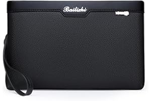 LOGUTIA 1pcs Leather Clutch for Men Organizer Wrist Bag Genuine Leather Man Clutch Purse Bag Wallet Men Handbag Wrist Bag（Small）