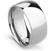 TIGRADE 2mm 4mm 6mm 8mm 10mm Titanium Ring Plain Dome High Polished Wedding Band Comfort Fit Size 3-15