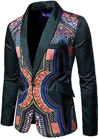 WUYIMC Hot Men's Jackets Casual African Indian Print Dashiki Long Sleeve Fashion Personality Coat Tops