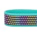 Blueberry Pet 13 Patterns Magic Rainbow Color Reflective Polka Dot Holo Dog Collar in Mint Blue, Medium, Neck 14.5