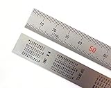 Shinwa 150 mm Rigid (15 mm x 0.5 mm) Zero Glare Satin Chrome Stainless Steel Machinist Engineer Ruler/Rule with Graduations in mm and .5mm Model 13005