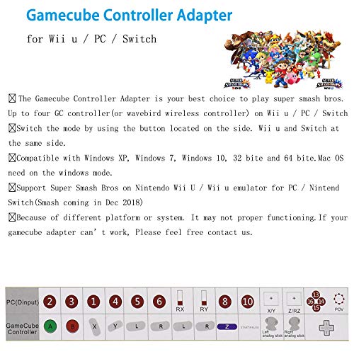 6 Switch+Gamecube+Controller+Adapter+Nintendo
