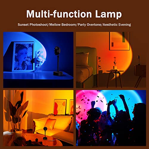 FOOING Sunset Lamp, 16 Color Changing Sunset Projection Lamp with Remote, 180 Degree Rotation