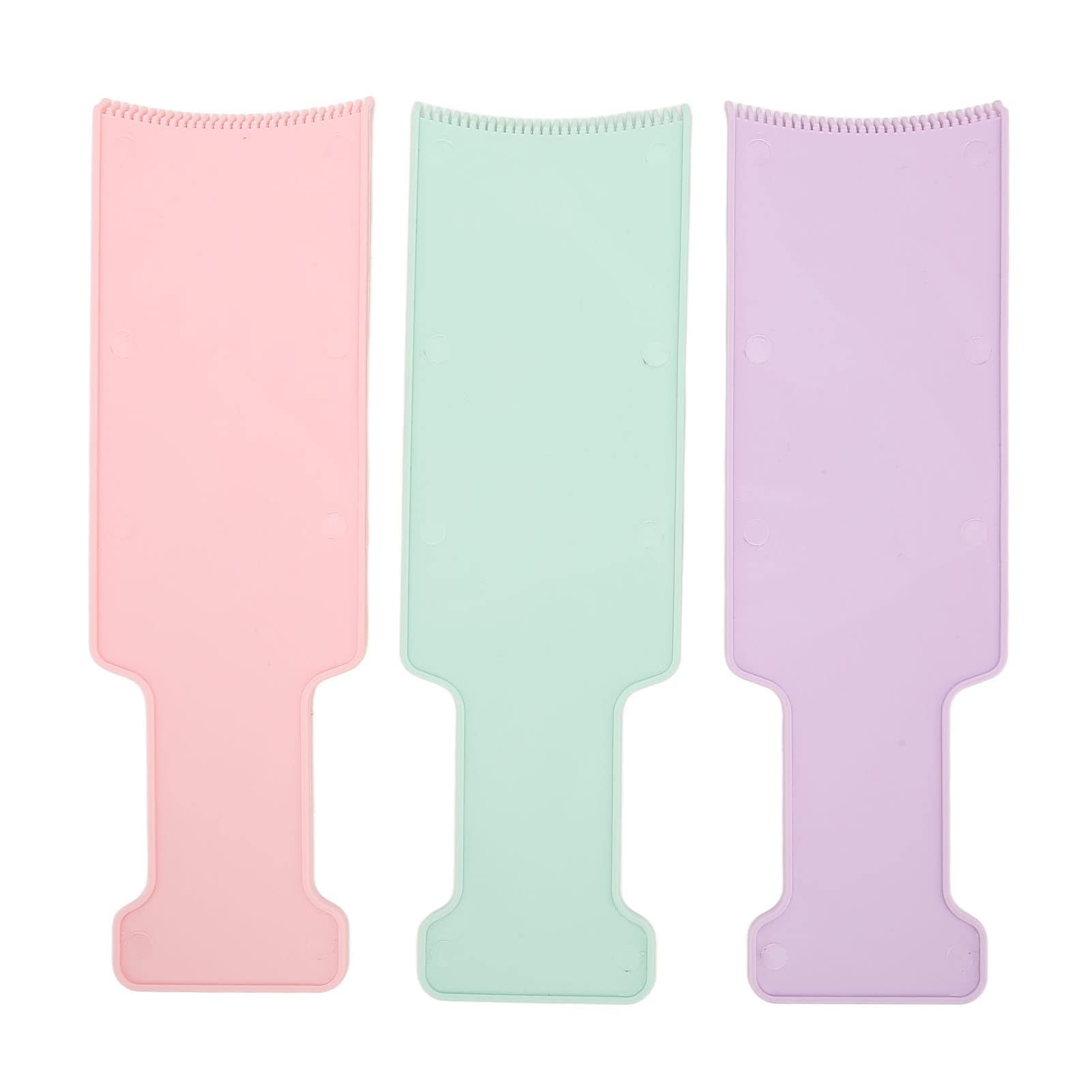 3 Colors Balayage Board with Teeth Highlighting Paddle Easy to Clean Lightweight Foil Coloring Balayage Board Set for Hair Bleach