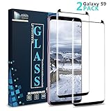 Samsung Galaxy S9 Glass Screen Protector, JUZIHAO Full Coverage/Premium Tempered Glass/Scratch Resistant/HD Clear 3D/Anti-Bubble Screen Film for Samsung Galaxy S9(2 Pack)
