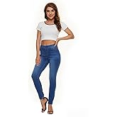 LICTZNEE Jeggings for Women High Waist, Stretchy Jeans Slim Fit Leg Pull on Jean with Pockets, Soft Breathable Cotton Blend