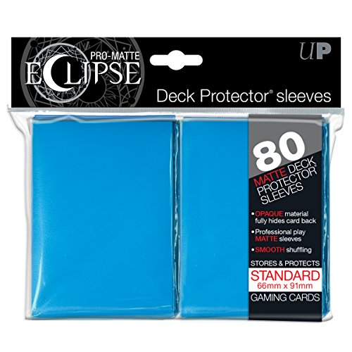 PRO-Matte Eclipse Light Blue Standard Deck Protector sleeves (80 count pack)
