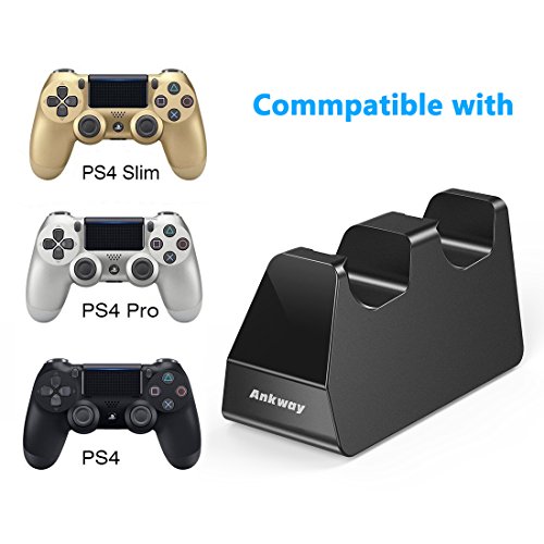 image for PS4 Controller Charger Ankway Dual Fast Charging Docking Station Stand