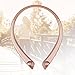 Bluetooth Neckband Headphones, Wireless Earbuds Retractable Headset Stereo Sweat-proof Sports Earphones with Mic for iPhone X/8/7/6, Android and Other Bluetooth Devices (Rose)