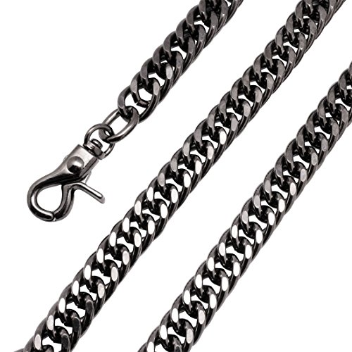 Uniqsum Heavy Thick Cut Links wallet chain Swivel Trigger snap Biker Punk Key chain (Gun-Metal)