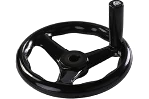 Othmro 1Pcs Round Three Hand Wheel 0.71in Center Hole Diameter 7.87in Handwheel Diameter Black Bakelite 3 Spoked Lathe Handwheel Hand Wheel with Revolving Handle for Milling Machine Lathes Grinders