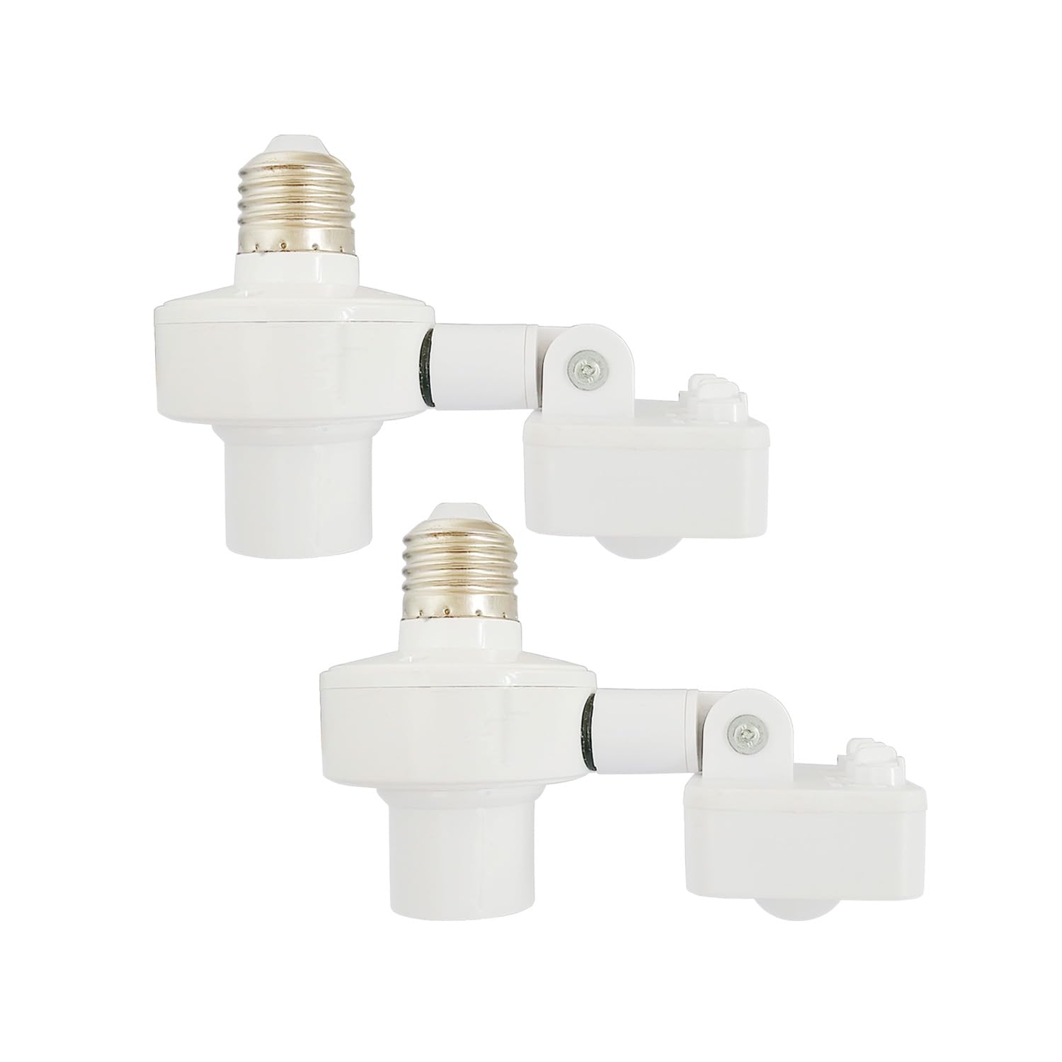 Photo 1 of 2 Pack Motion Sensor Light Sockets,Motion Activated Socket Adapter, E26/E27 Adjustable Sensor Head Security Light Bulb Socket for Garage,Hallway,Pantry Room,Laundry Room