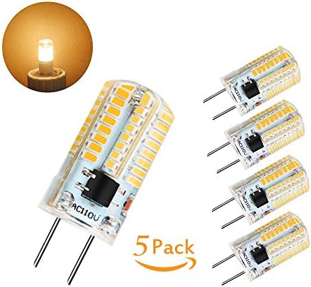 G8 LED Bulb, YEGU Dimmable Silicone AC 110-130V 2.5W Warm White 3000K, Energy Saving Light Bulbs (20W Halogen G8 Led Bulb Equivalent),Tower Type 360°Beam Angle, under counter kitchen lighting