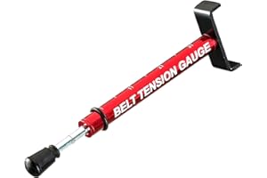 Xinwoxun Belt Tension in Gauge, Belt Gauge Tool, 10 lbs Easy to Read Metal Tension Tester After Belt Replacement Adjustment, with L Shaped Pad, Motorcycle Belt Tension Tool (Red)