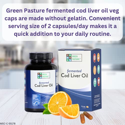 Green Pasture Fermented Cod Liver Oil Orange Flavor 120 Caps Pricepulse