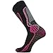 Junior High Performance Ski Socks – Children OTC Warm Snowboard, Skiing Socks Boys, Girls (S/M, Black/Neon Pink)