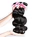 Free Queen 8A Brazilian Virgin Hair 3 Bundles with Closure 100% Unprocessed Human Hair Weave With Lace Closure (12