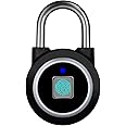 Fingerprint Padlock, Bluetooth Lock, Mobile APP, MEGAFEIS Smart Padlock with Keyless Biometric, Water Resistant, Suitable for Gym, Sports, Bike, School, Fence and Storage(Black)
