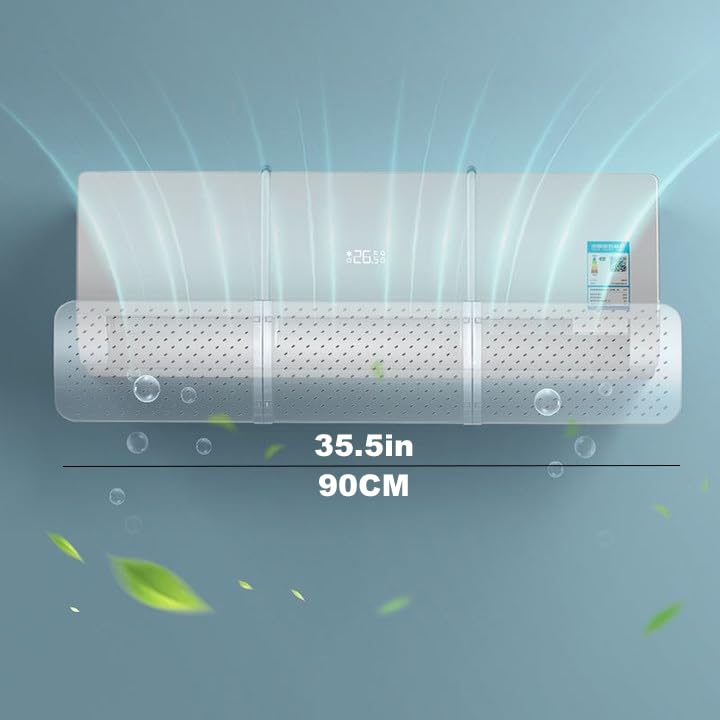 DYBOHF Universal Air Conditioner Deflector, Adjustable Windshield Air Conditioning Deflector Shield for Wall Conditioners for Home/Office/Room/Pregnant Women/Elderly (Transparent)